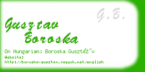 gusztav boroska business card